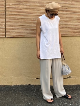 「TODAYFUL（トゥデイフル）のアイテム（ハンチング/ベレー帽）」を使った、SHIーIさん（レディース・160cm）の夏コーディネート