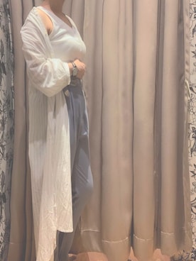 「earth music&ecology（アースミュージックアンドエコロジー）のバンドカラースリットワンピース ＊＊（ワンピース、その他）」を使った、lil☺︎☺︎     さん（レディース・154cm）の秋コーディネート