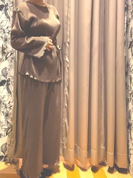 「Green　Parks（グリーンパークス）の・ELENCARE DUE SET2プリーツセットアップ＊（ワンピース、ブラウン系）」を使った、lil☺︎☺︎     さん（レディース・154cm）の秋コーディネート