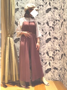 「RAY CASSIN FAVORI（レイカズンフェバリ）の・RAY CASSIN　SET２点TS＆サロペットパンツ＊（サロペット/オーバーオール、ピンク系）」を使った、lil☺︎☺︎     さん（レディース・154cm）の春コーディネート