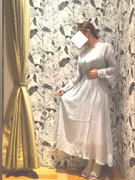 「earth music&ecology（アースミュージックアンドエコロジー）のSET2点 ふんわりシアーワンピース+インナー ＊（ワンピース、ブルー系）」を使った、lil☺︎☺︎     さん（レディース・154cm）の春コーディネート