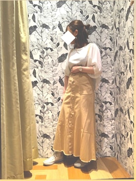 「袖ボリューム」｜「アイテム（ジャンパースカート）」を使った、lil☺︎☺︎     さん（レディース・154cm）の春コーディネート