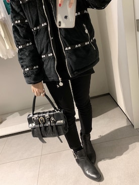 「DESCENTE」｜「アイテム（ブーティ）」を使った、Leinaさん（レディース・163cm）の冬コーディネート