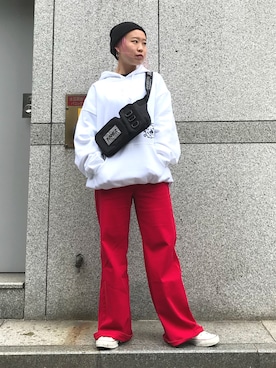 「FLAGSTUFF（フラグスタフ）のアイテム」を使った、𝘺𝘶𝘮𝘢 𝘢𝘳𝘢𝘬𝘪さん（レディース・154cm）の夏コーディネート