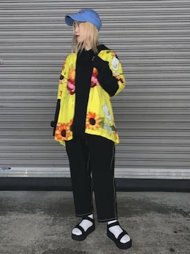 「平成最後のWEARISTAセンバツ」｜「アイテム（帽子）」を使った、𝘺𝘶𝘮𝘢 𝘢𝘳𝘢𝘬𝘪さん（レディース・154cm）の春コーディネート