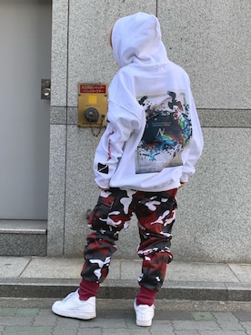 「L.H.P（エルエイチピー）のアイテム（パーカー）」を使った、𝘺𝘶𝘮𝘢 𝘢𝘳𝘢𝘬𝘪さん（レディース・154cm）の冬コーディネート