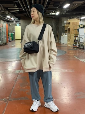 「L.H.P（エルエイチピー）のアイテム（スウェット）」を使った、𝘺𝘶𝘮𝘢 𝘢𝘳𝘢𝘬𝘪さん（レディース・154cm）の春コーディネート
