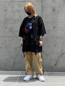 「L.H.P（エルエイチピー）のアイテム（ボディバッグ/ウエストポーチ）」を使った、𝘺𝘶𝘮𝘢 𝘢𝘳𝘢𝘬𝘪さん（レディース・154cm）の夏コーディネート