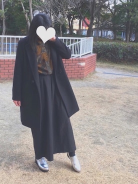 「LEPSIM（レプシィム）のアイテム（チェスターコート）」を使った、a h oさん（レディース・162cm）の冬コーディネート