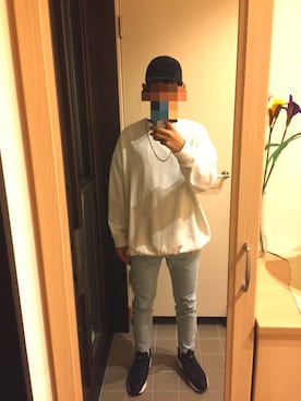 「だぼだぼ」｜「アイテム（アクセサリー）」を使った、まえあつさん（メンズ・175cm）の秋コーディネート