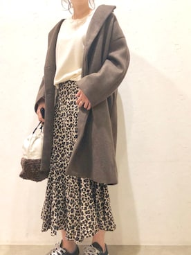 「holiday」｜「アイテム（チェスターコート）」を使った、ごとみさん（レディース・164cm）の冬コーディネート
