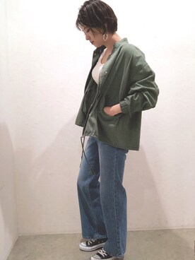 「Auntie Rosa Holiday（アンティローザホリデー）のアイテム（ブルゾン）」を使った、ごとみさん（レディース・164cm）の秋コーディネート