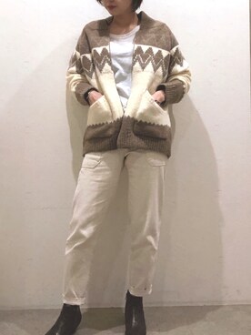 「Auntie Rosa Holiday（アンティローザホリデー）のアイテム（ブルゾン）」を使った、ごとみさん（レディース・164cm）の秋コーディネート