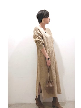 「ショートヘア」｜ごとみさん（レディース・164cm）の冬コーディネート