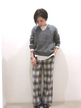 「Auntie Rosa Holiday（アンティローザホリデー）のアイテム（その他パンツ）」を使った、ごとみさん（レディース・164cm）の冬コーディネート