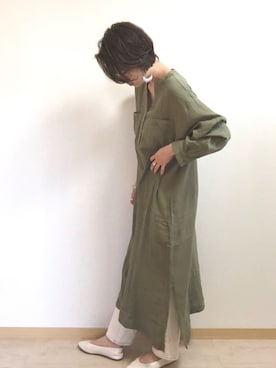 「部屋撮り」｜「アイテム（ワンピース/ドレス）」を使った、ごとみさん（レディース・165cm）の春コーディネート