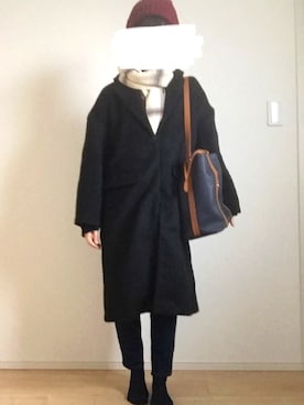「H&M（エイチ・アンド・エム）のアイテム（チェスターコート）」を使った、モスマンさん（レディース・150cm）の冬コーディネート