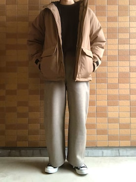 「CONVERSE（コンバース）のconverse（コンバース） ALL STAR OX（オールスターOX）（スニーカー）」を使った、モスマンさん（レディース・150cm）の冬コーディネート