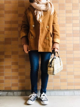 「CONVERSE（コンバース）のconverse（コンバース） ALL STAR OX（オールスターOX）（スニーカー）」を使った、モスマンさん（レディース・150cm）の冬コーディネート