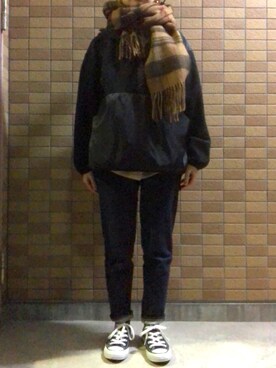 「CONVERSE（コンバース）のconverse（コンバース） ALL STAR OX（オールスターOX）（スニーカー）」を使った、モスマンさん（レディース・150cm）の冬コーディネート