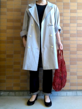 「ZOZO（ゾゾ）のスリムテーパードデニムパンツ［WOMEN］（デニムパンツ）」を使った、モスマンさん（レディース・150cm）の春コーディネート