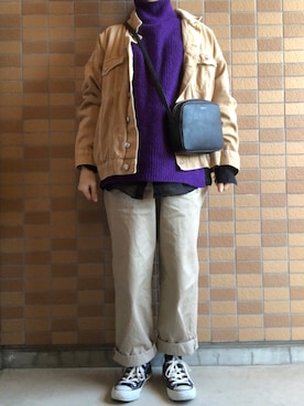 「CONVERSE（コンバース）のconverse（コンバース） ALL STAR OX（オールスターOX）（スニーカー）」を使った、モスマンさん（レディース・150cm）の秋コーディネート