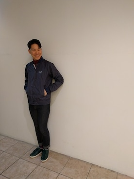 「フレッドペリー」｜「アイテム（ジャージ）」を使った、YUKI HAMAGUCHIさん（メンズ・174cm）の冬コーディネート