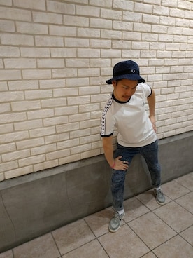 「フレッドペリー(FRED PERRY)」｜YUKI HAMAGUCHIさん（メンズ・174cm）の春コーディネート