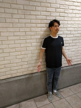 「FRED PERRY」｜YUKI HAMAGUCHIさん（メンズ・174cm）の春コーディネート
