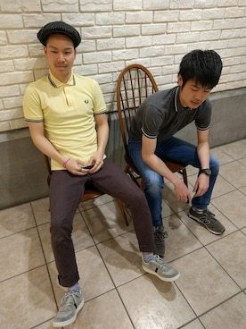 「フレッドペリー(FRED PERRY)」｜YUKI HAMAGUCHIさん（メンズ・174cm）の春コーディネート