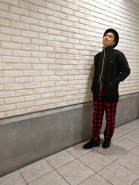 「アイテム（ジャージ）」を使った、YUKI HAMAGUCHIさん（メンズ・174cm）の冬コーディネート