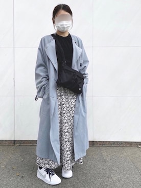 「Chillfar（チルファー）のアイテム（トレンチコート）」を使った、Mさん（レディース・153cm）の春コーディネート