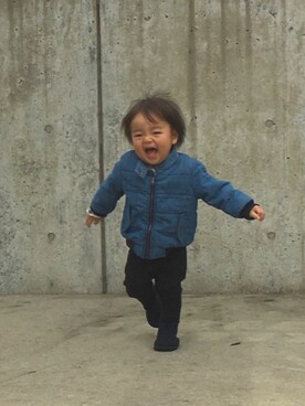 「1歳5ヶ月」｜「アイテム（ダウンジャケット/コート）」を使った、そうすけさん（キッズ・50cm）の秋コーディネート