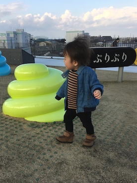 「西松屋」｜「アイテム（ダウンジャケット/コート）」を使った、そうすけさん（キッズ・50cm）の冬コーディネート