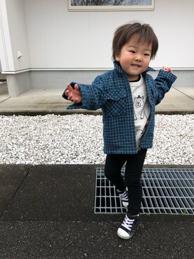 「2歳5ヶ月」｜「アイテム（ジャケット/アウター）」を使った、そうすけさん（キッズ・50cm）の秋コーディネート