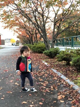 「2歳5ヶ月」｜「アイテム（ジャケット/アウター）」を使った、そうすけさん（キッズ・50cm）の秋コーディネート