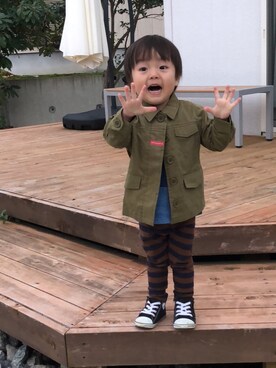「2歳5ヶ月」｜「アイテム（ジャケット/アウター）」を使った、そうすけさん（キッズ・50cm）の秋コーディネート