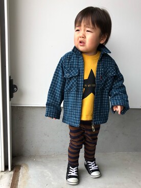 「2歳5ヶ月」｜「アイテム（ジャケット/アウター）」を使った、そうすけさん（キッズ・50cm）の秋コーディネート