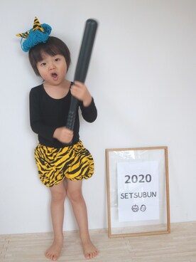 「節分」｜「アイテム（パンツ）」を使った、そうすけさん（キッズ・50cm）の冬コーディネート