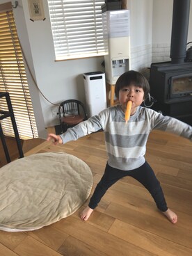 「アイテム（スウェット）」を使った、そうすけさん（キッズ・50cm）の春コーディネート