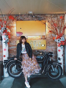 「skirt」｜「アイテム（その他アウター）」を使った、chiaraさん（レディース・165cm）の冬コーディネート