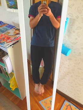 「アイテム（その他アンダーウェア/インナー、パープル系）」を使った、たかゆきさん（メンズ・168cm）の夏コーディネート