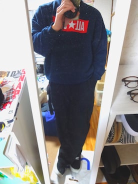 「CURRENT（カレント）のアイテム（スウェット）」を使った、たかゆきさん（メンズ・168cm）の冬コーディネート