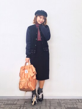 「Anello」｜「アイテム（帽子）」を使った、marrysoupさん（レディース・155cm）の冬コーディネート