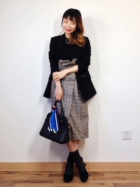 「冬」｜「アイテム（チョーカー）」を使った、marrysoupさん（レディース・155cm）の冬コーディネート