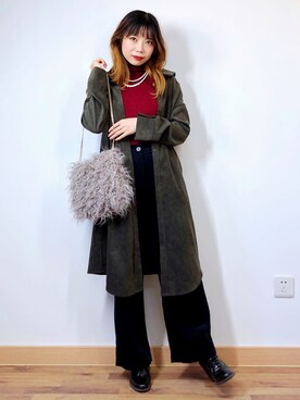 「A land（エーランド）のアイテム（パンツ）」を使った、marrysoupさん（レディース・155cm）の冬コーディネート