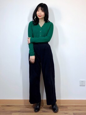 「A land（エーランド）のアイテム（パンツ）」を使った、marrysoupさん（レディース・155cm）の冬コーディネート