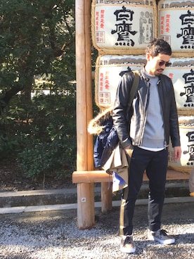 「KNOT（ノット）のアイテム（パンツ）」を使った、ciaokawaさん（メンズ・173cm）の冬コーディネート