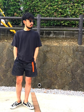 「アイテム（スリッポン、その他）」を使った、ciaokawaさん（メンズ・173cm）の夏コーディネート