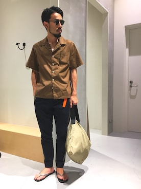 「KNOT（ノット）のアイテム（パンツ）」を使った、ciaokawaさん（メンズ・173cm）の夏コーディネート